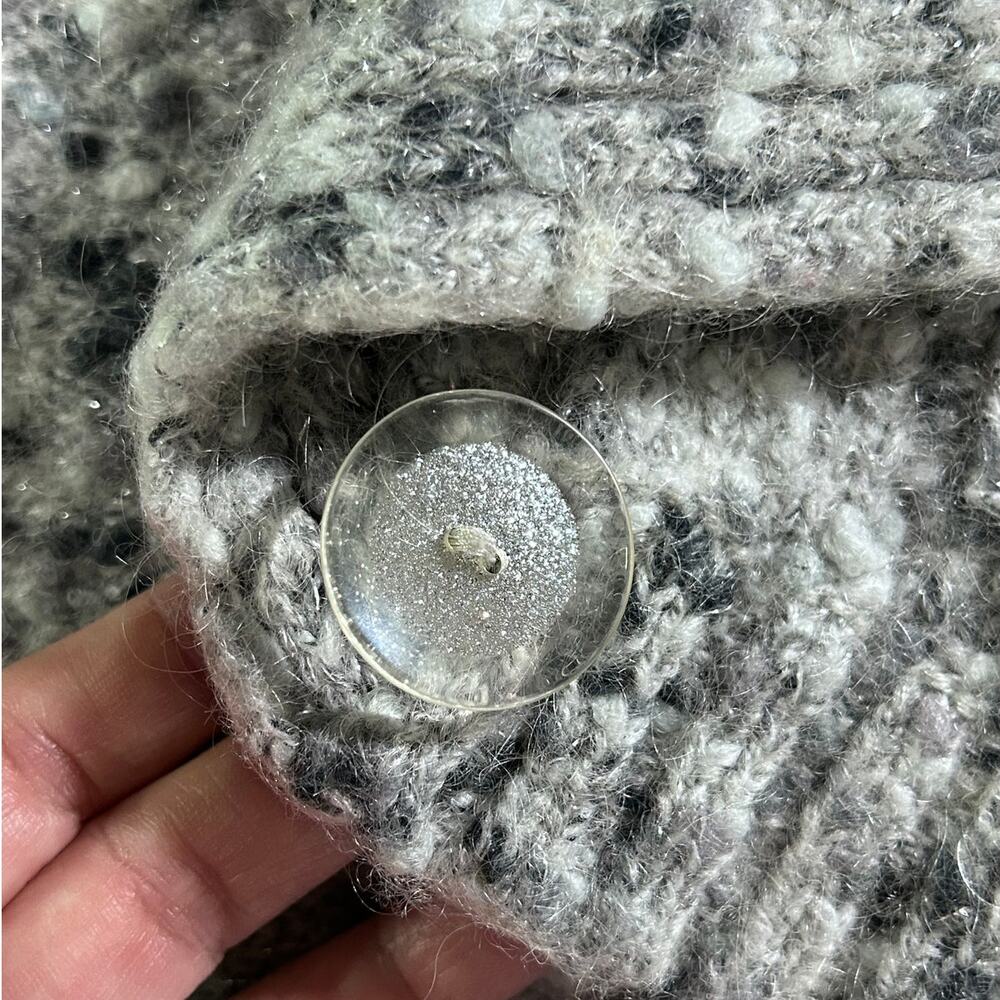 Bebe Cropped Knit Sweater Vest Gray Speckled Open Front Women's Size Small - Picture 6 of 11